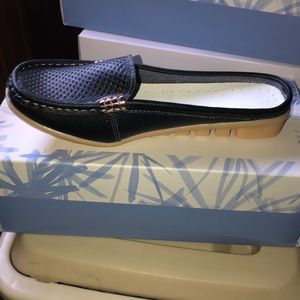 Black Leather Mule size 8